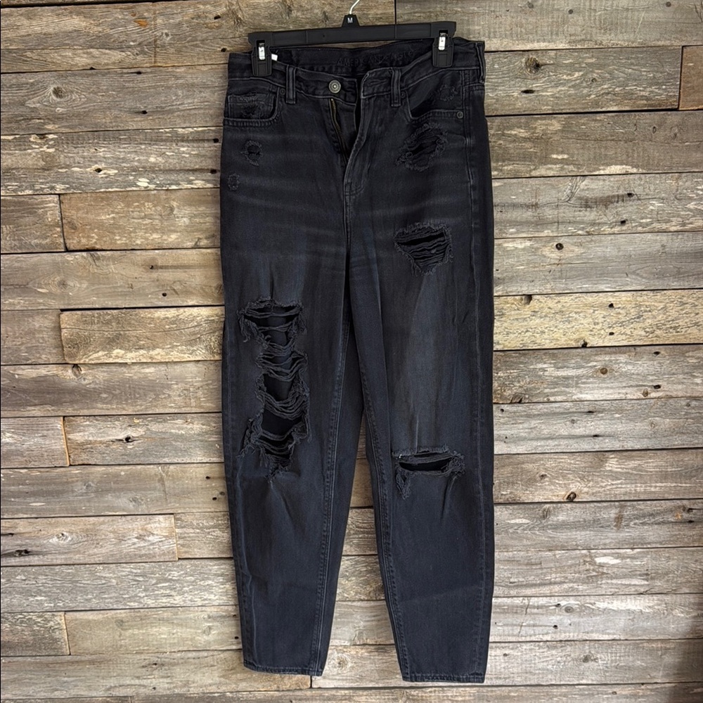 American Eagle Outfitters Black Boyfriend Jeans Distressed